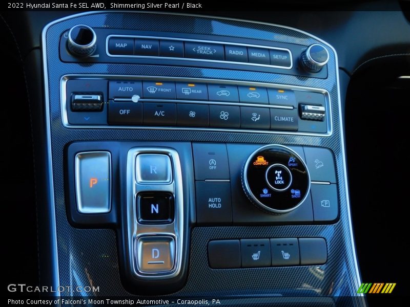 Shimmering Silver Pearl / Black 2022 Hyundai Santa Fe SEL AWD