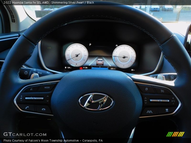Shimmering Silver Pearl / Black 2022 Hyundai Santa Fe SEL AWD