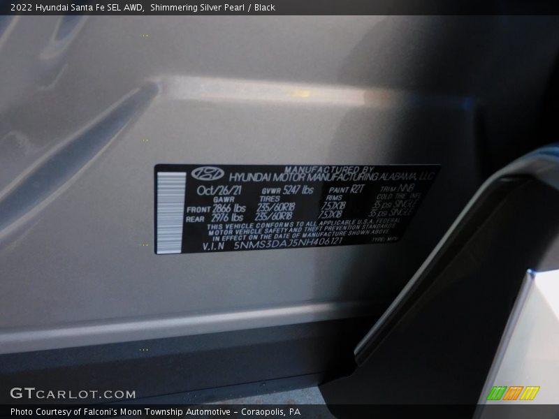 Shimmering Silver Pearl / Black 2022 Hyundai Santa Fe SEL AWD