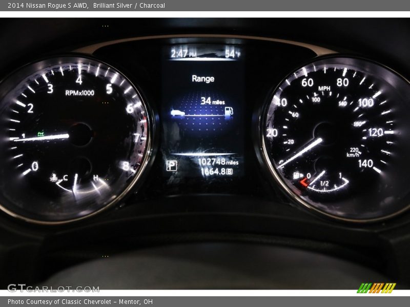 Brilliant Silver / Charcoal 2014 Nissan Rogue S AWD