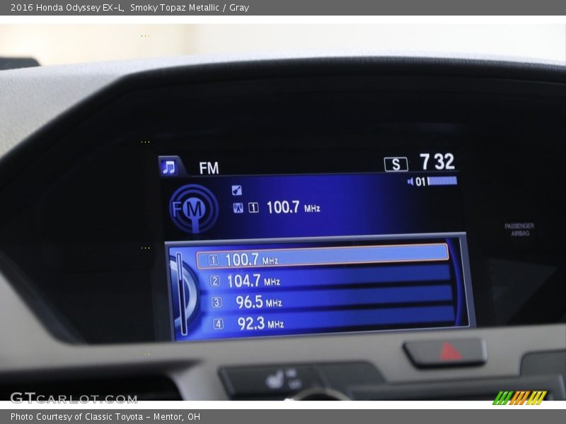 Smoky Topaz Metallic / Gray 2016 Honda Odyssey EX-L