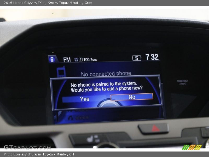 Smoky Topaz Metallic / Gray 2016 Honda Odyssey EX-L