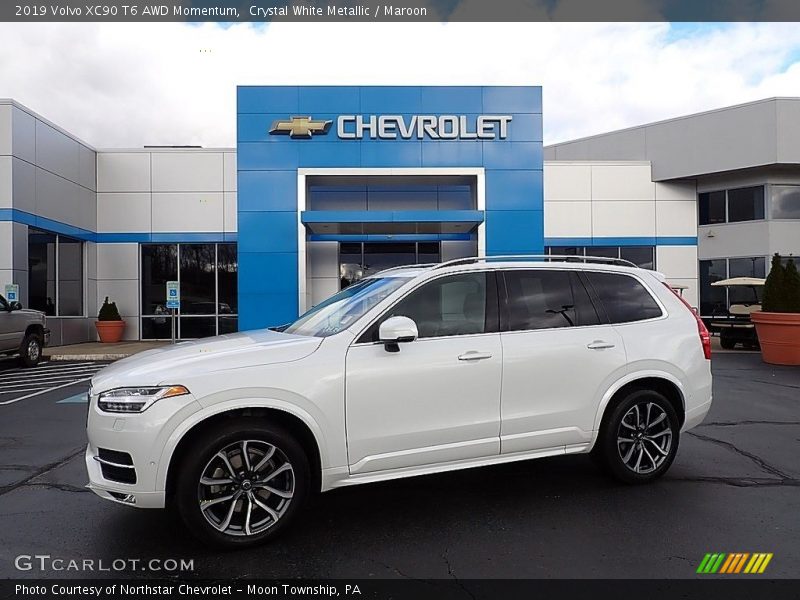 Crystal White Metallic / Maroon 2019 Volvo XC90 T6 AWD Momentum