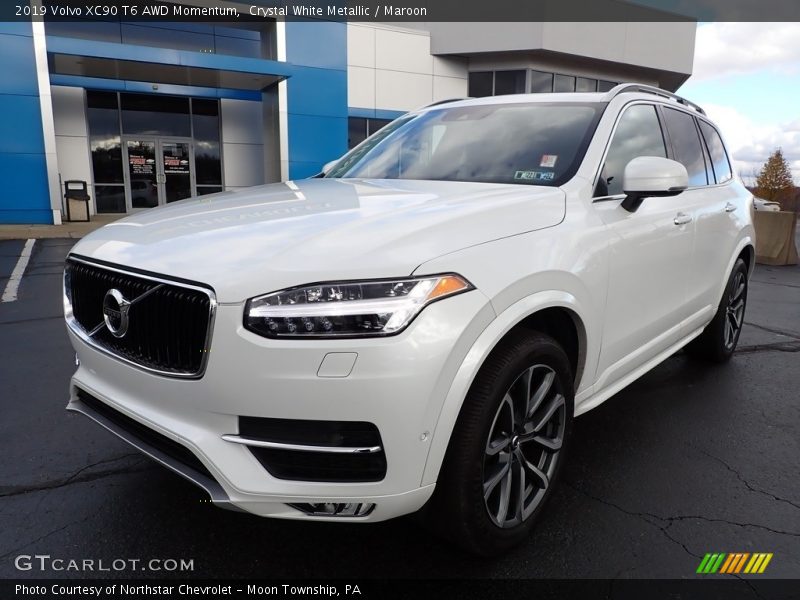 Crystal White Metallic / Maroon 2019 Volvo XC90 T6 AWD Momentum