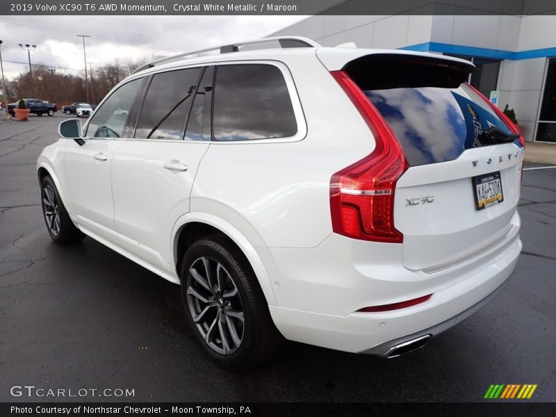 Crystal White Metallic / Maroon 2019 Volvo XC90 T6 AWD Momentum