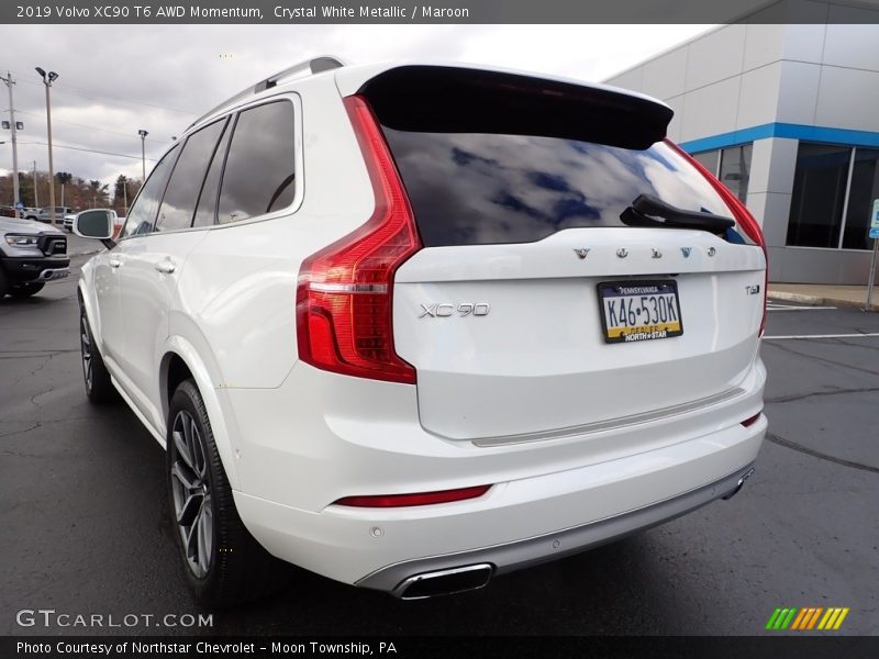 Crystal White Metallic / Maroon 2019 Volvo XC90 T6 AWD Momentum
