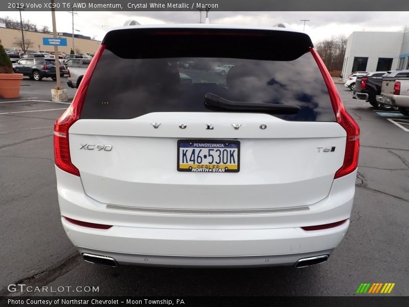 Crystal White Metallic / Maroon 2019 Volvo XC90 T6 AWD Momentum