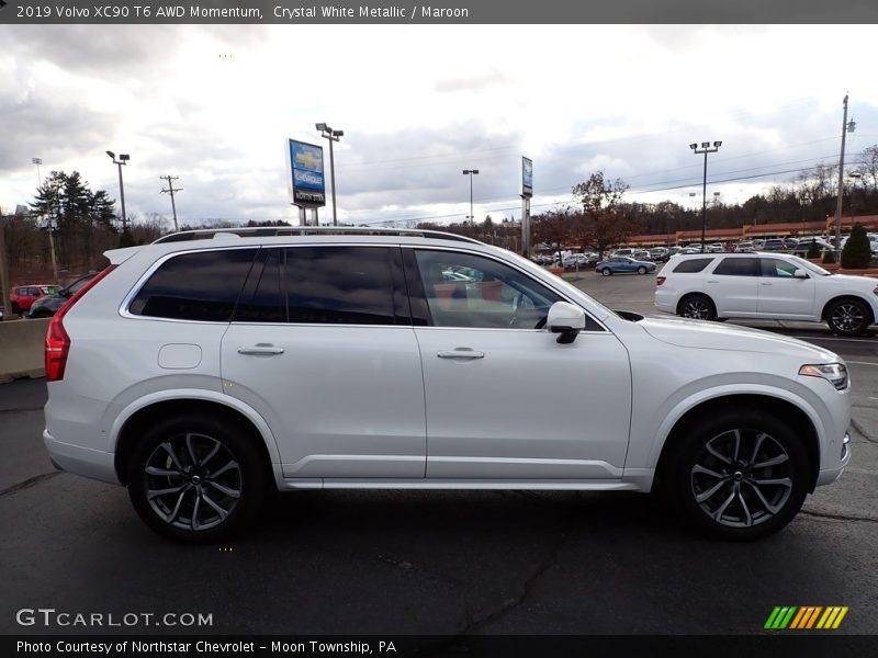 Crystal White Metallic / Maroon 2019 Volvo XC90 T6 AWD Momentum