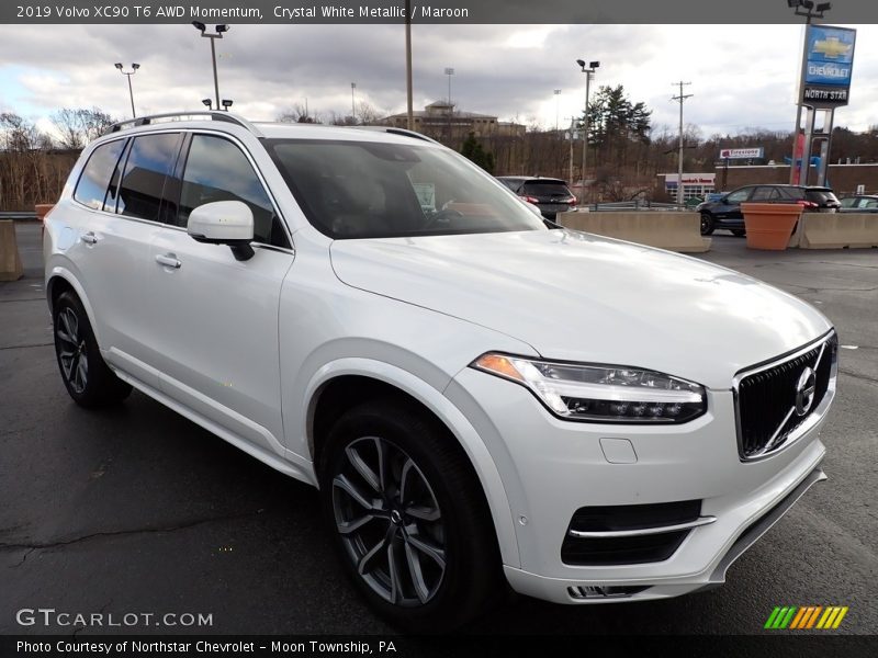 Crystal White Metallic / Maroon 2019 Volvo XC90 T6 AWD Momentum
