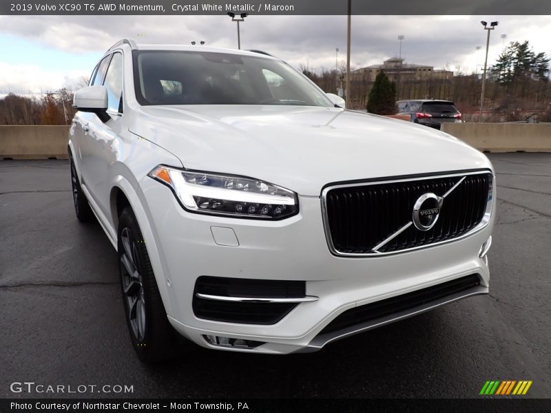 Crystal White Metallic / Maroon 2019 Volvo XC90 T6 AWD Momentum