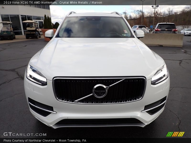 Crystal White Metallic / Maroon 2019 Volvo XC90 T6 AWD Momentum