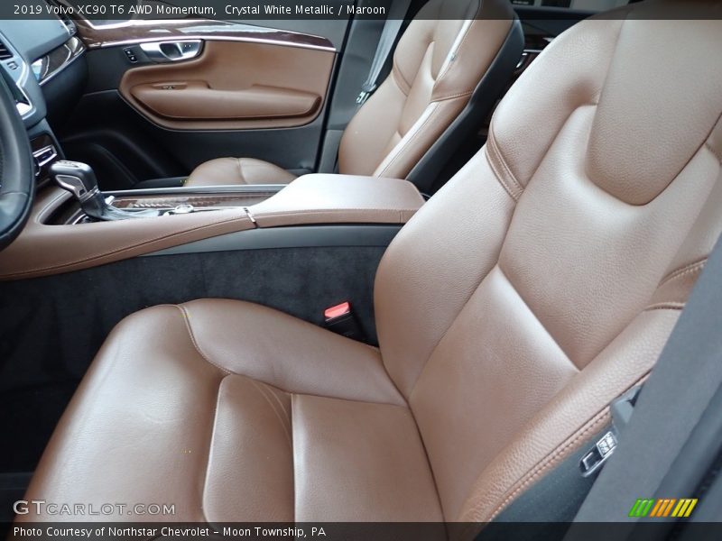 Crystal White Metallic / Maroon 2019 Volvo XC90 T6 AWD Momentum
