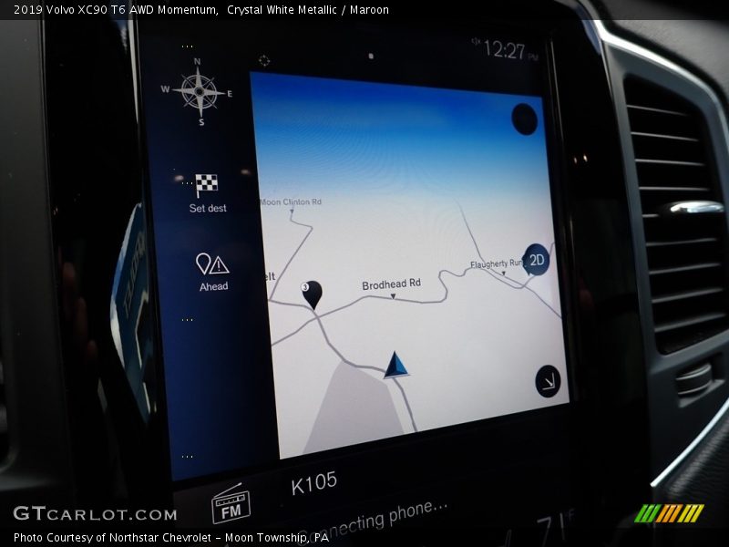 Crystal White Metallic / Maroon 2019 Volvo XC90 T6 AWD Momentum