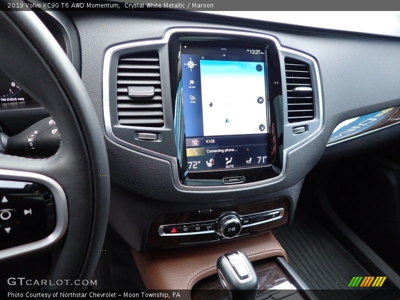 Crystal White Metallic / Maroon 2019 Volvo XC90 T6 AWD Momentum