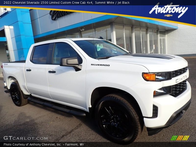 Summit White / Jet Black 2022 Chevrolet Silverado 1500 Limited Custom Crew Cab 4x4