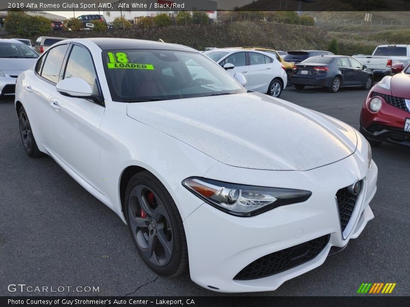 Alfa White / Black/Red 2018 Alfa Romeo Giulia Sport AWD