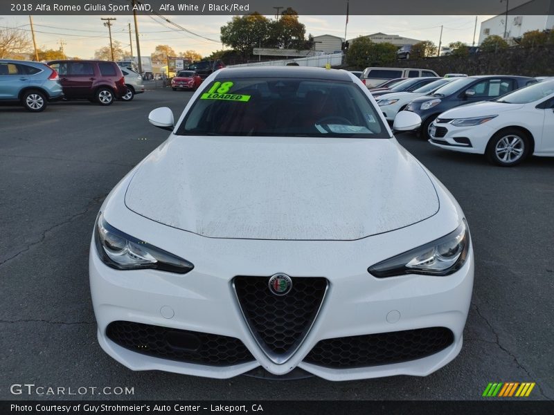 Alfa White / Black/Red 2018 Alfa Romeo Giulia Sport AWD
