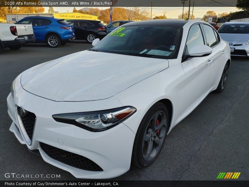 Alfa White / Black/Red 2018 Alfa Romeo Giulia Sport AWD