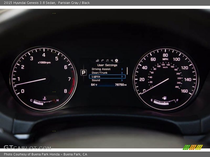 Parisian Gray / Black 2015 Hyundai Genesis 3.8 Sedan