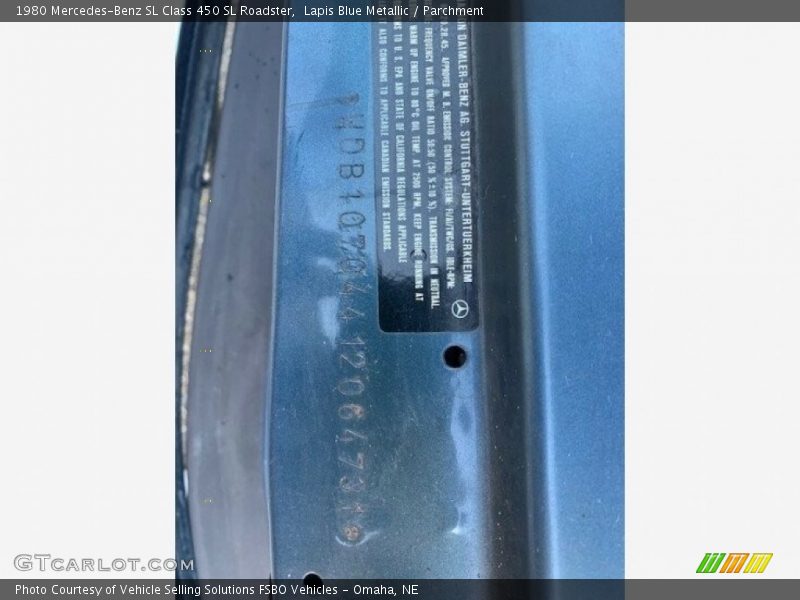 Lapis Blue Metallic / Parchment 1980 Mercedes-Benz SL Class 450 SL Roadster