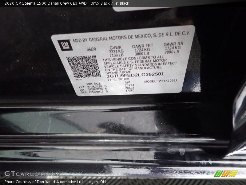 Onyx Black / Jet Black 2020 GMC Sierra 1500 Denali Crew Cab 4WD