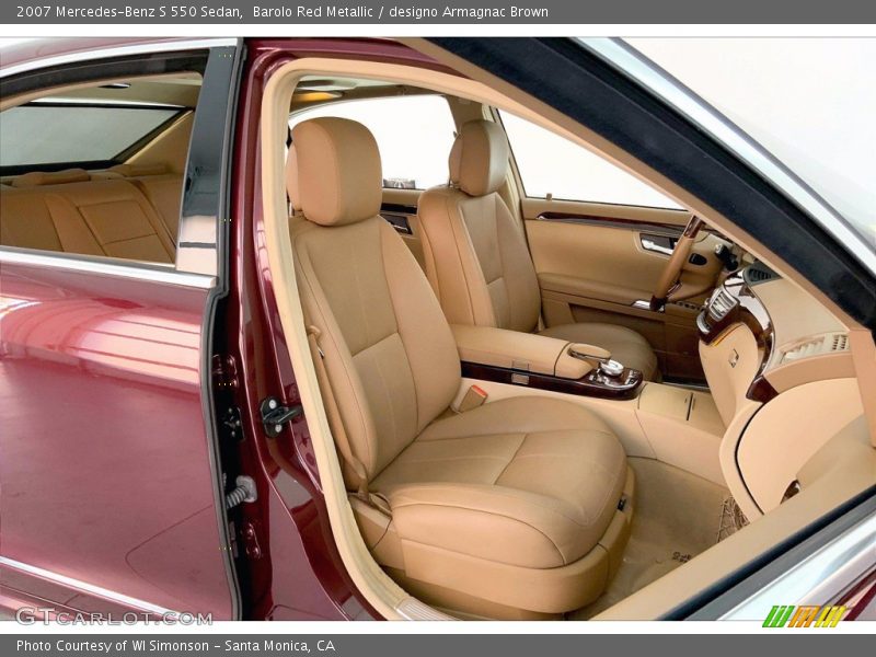 Barolo Red Metallic / designo Armagnac Brown 2007 Mercedes-Benz S 550 Sedan