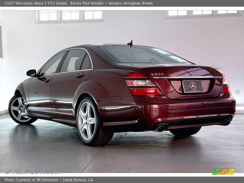 Barolo Red Metallic / designo Armagnac Brown 2007 Mercedes-Benz S 550 Sedan