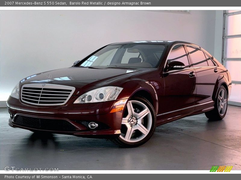 Barolo Red Metallic / designo Armagnac Brown 2007 Mercedes-Benz S 550 Sedan