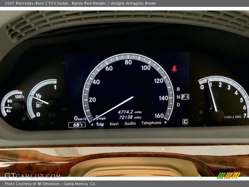 Barolo Red Metallic / designo Armagnac Brown 2007 Mercedes-Benz S 550 Sedan
