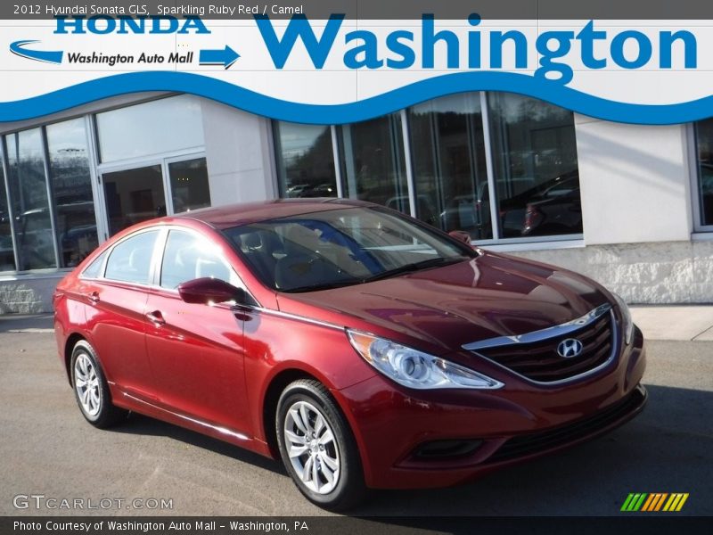 Sparkling Ruby Red / Camel 2012 Hyundai Sonata GLS