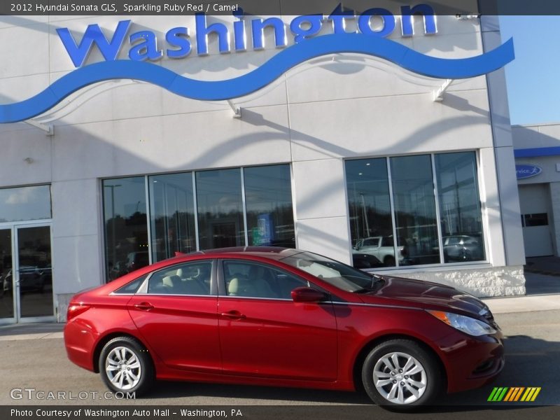 Sparkling Ruby Red / Camel 2012 Hyundai Sonata GLS