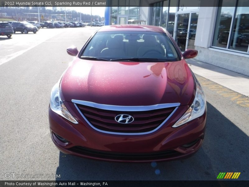 Sparkling Ruby Red / Camel 2012 Hyundai Sonata GLS