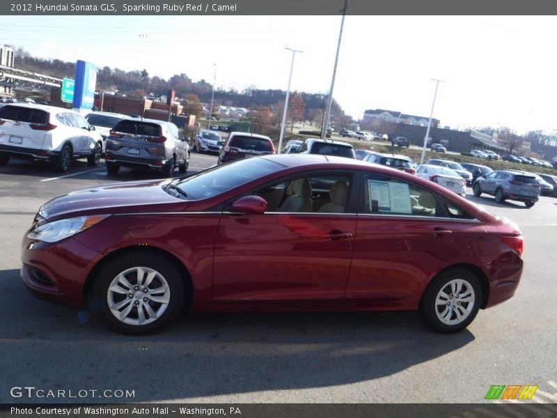 Sparkling Ruby Red / Camel 2012 Hyundai Sonata GLS