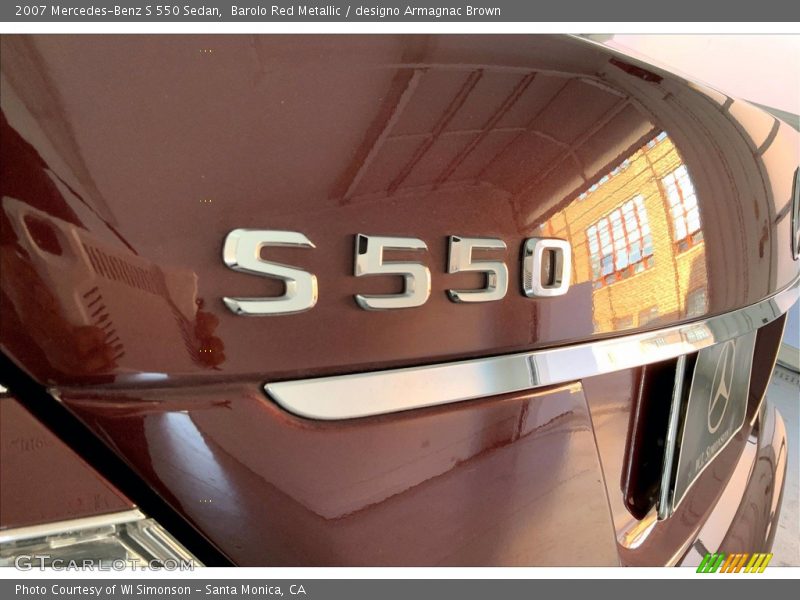 Barolo Red Metallic / designo Armagnac Brown 2007 Mercedes-Benz S 550 Sedan