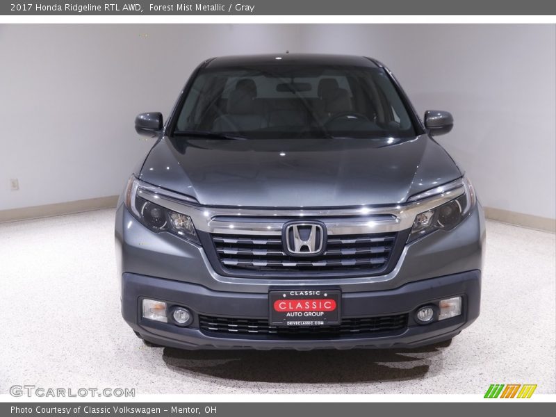 Forest Mist Metallic / Gray 2017 Honda Ridgeline RTL AWD