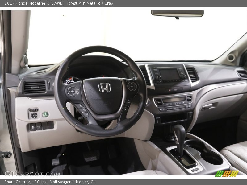 Forest Mist Metallic / Gray 2017 Honda Ridgeline RTL AWD