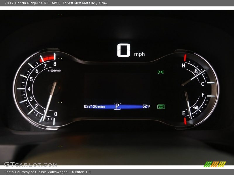 Forest Mist Metallic / Gray 2017 Honda Ridgeline RTL AWD