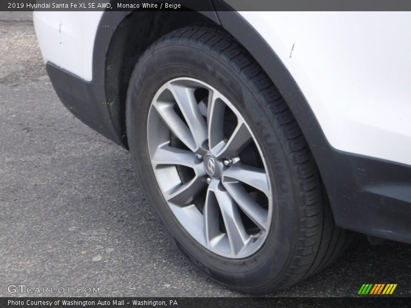 Monaco White / Beige 2019 Hyundai Santa Fe XL SE AWD