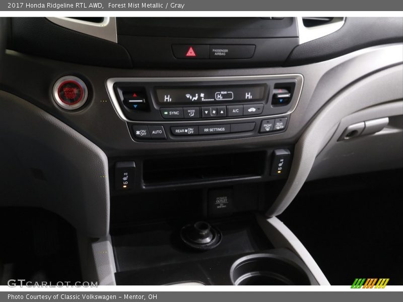 Forest Mist Metallic / Gray 2017 Honda Ridgeline RTL AWD