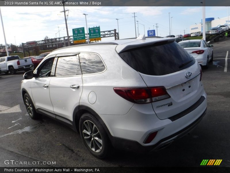 Monaco White / Beige 2019 Hyundai Santa Fe XL SE AWD