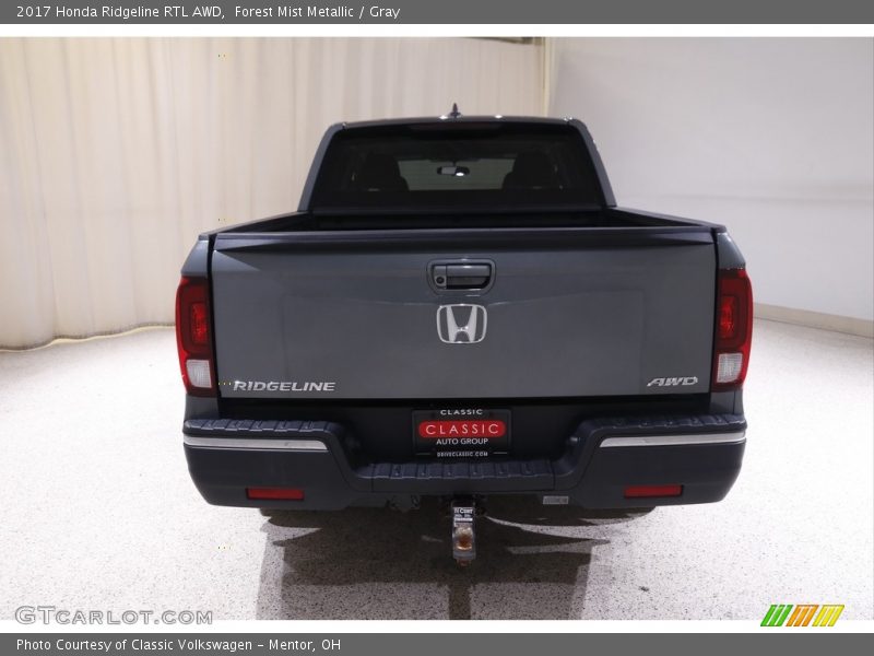 Forest Mist Metallic / Gray 2017 Honda Ridgeline RTL AWD