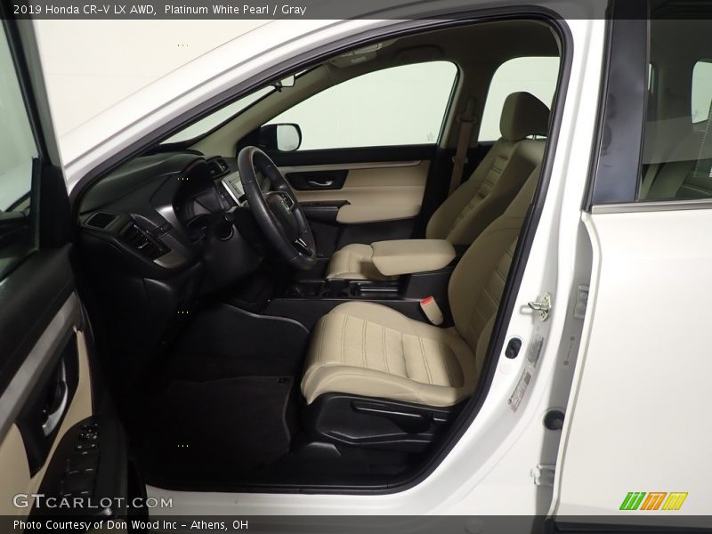Platinum White Pearl / Gray 2019 Honda CR-V LX AWD
