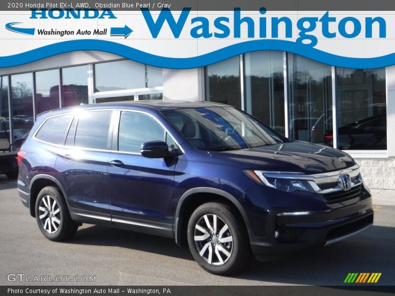 Obsidian Blue Pearl / Gray 2020 Honda Pilot EX-L AWD