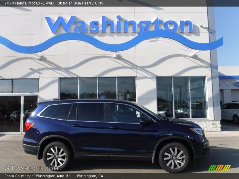 Obsidian Blue Pearl / Gray 2020 Honda Pilot EX-L AWD