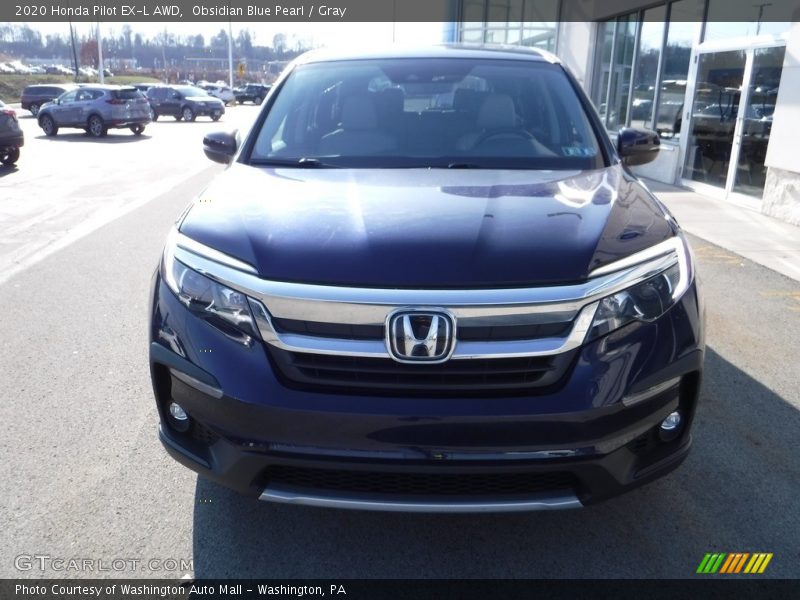 Obsidian Blue Pearl / Gray 2020 Honda Pilot EX-L AWD