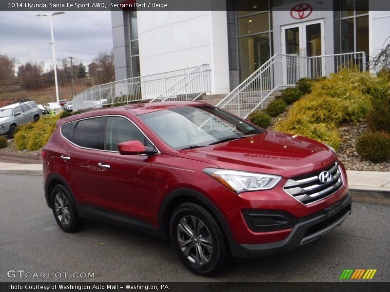 Serrano Red / Beige 2014 Hyundai Santa Fe Sport AWD