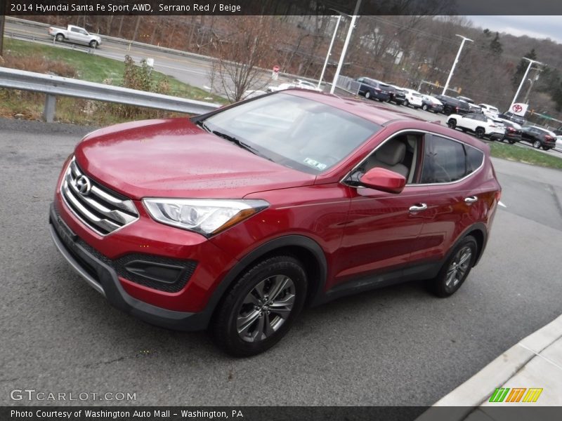Serrano Red / Beige 2014 Hyundai Santa Fe Sport AWD