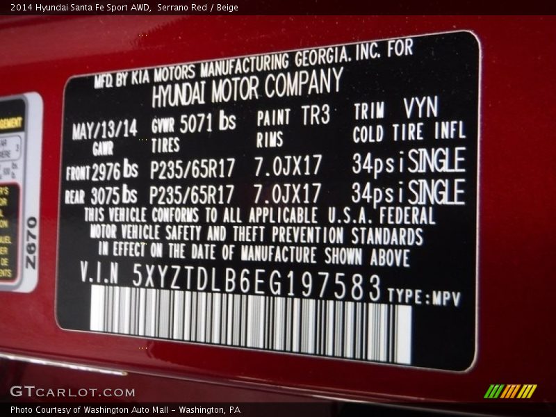 Serrano Red / Beige 2014 Hyundai Santa Fe Sport AWD