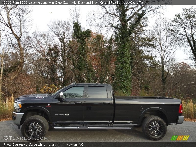 Diamond Black Crystal Pearl / Black/Cattle Tan 2019 Ram 3500 Laramie Longhorn Crew Cab 4x4