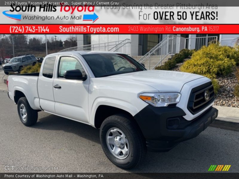 Super White / Cement Gray 2022 Toyota Tacoma SR Access Cab